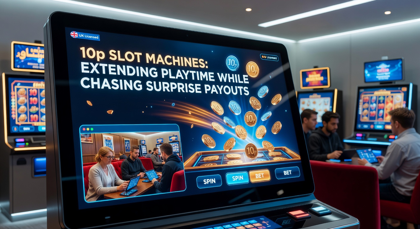 Vibrant 10p slot machine screen showing cascading reels and bonus triggers in a British online casino interface