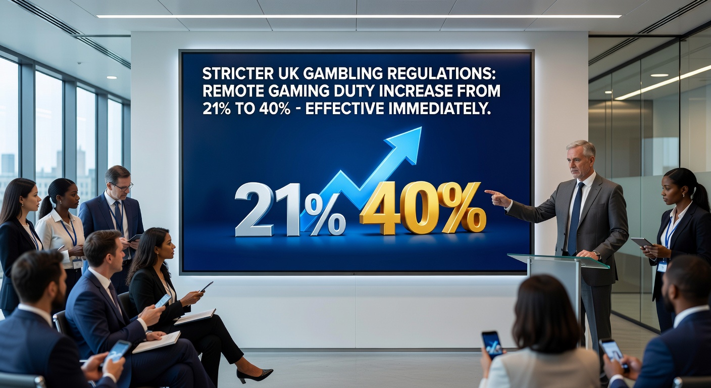 UK casino operators reviewing compliance documents in office setting amid regulatory changes