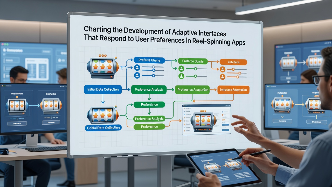 Close-up of a reel-spinning application interface dynamically highlighting preferred bonus features