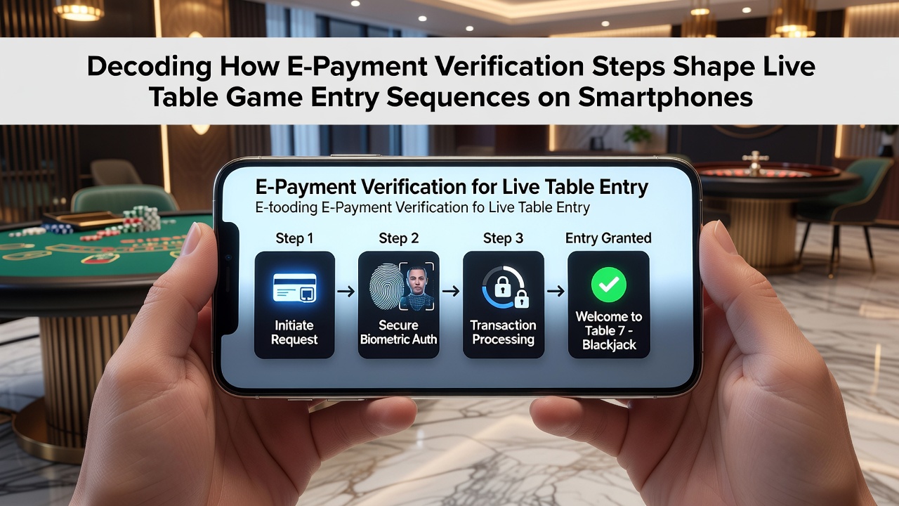 Smartphone screen showing secure e-payment verification interface during live casino table game login