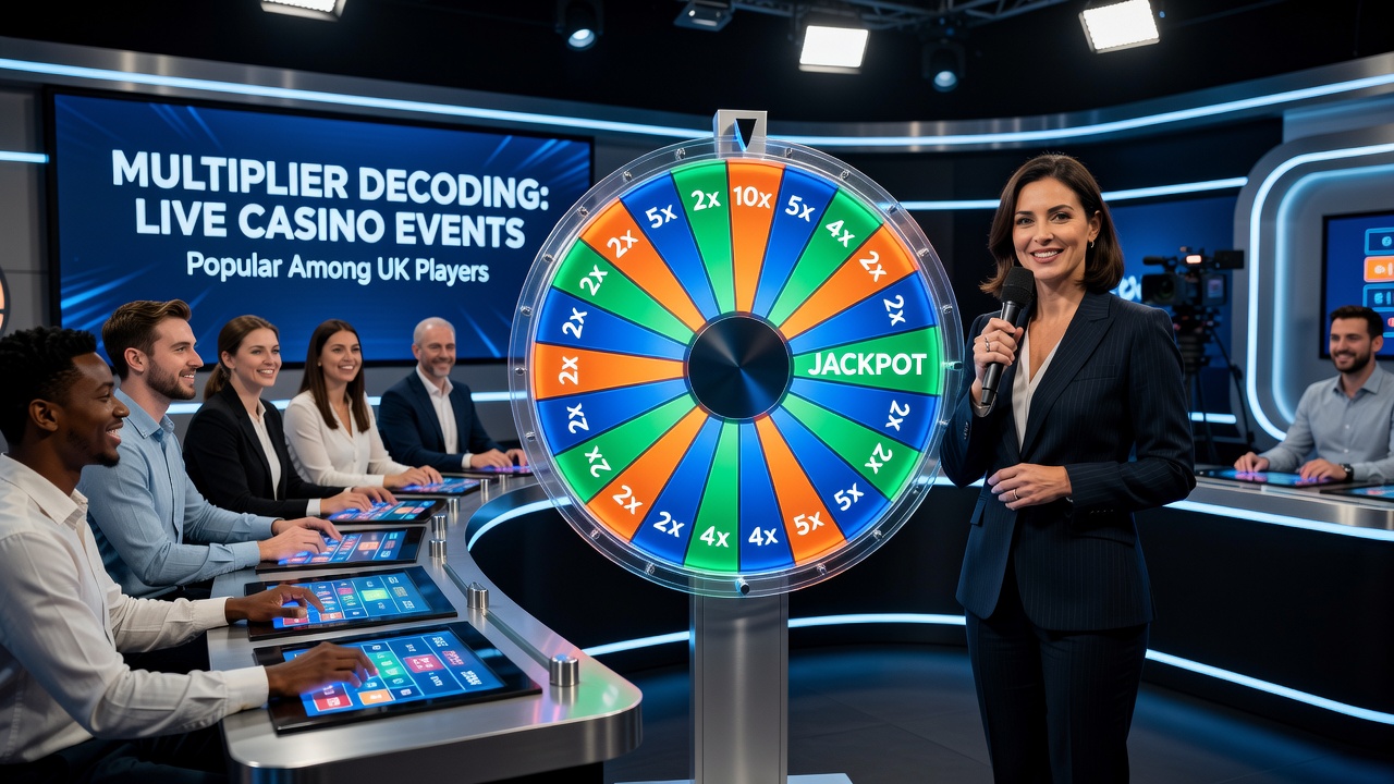 Live casino game show table with multiplier displays and British players engaged in real-time bonus rounds