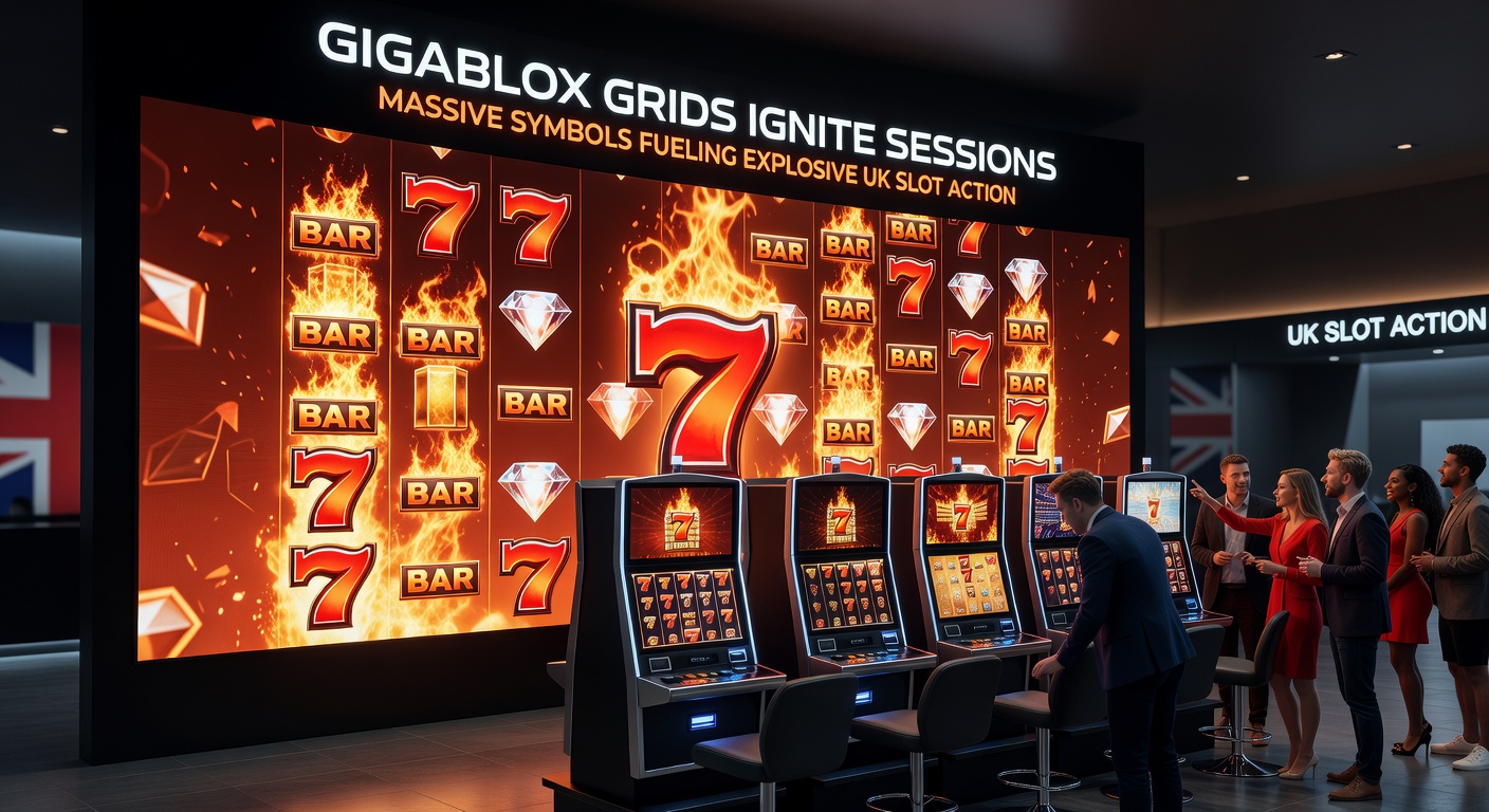 Close-up of a fiery Gigablox bonus round with symbols exploding and multipliers stacking on a 6x6 grid