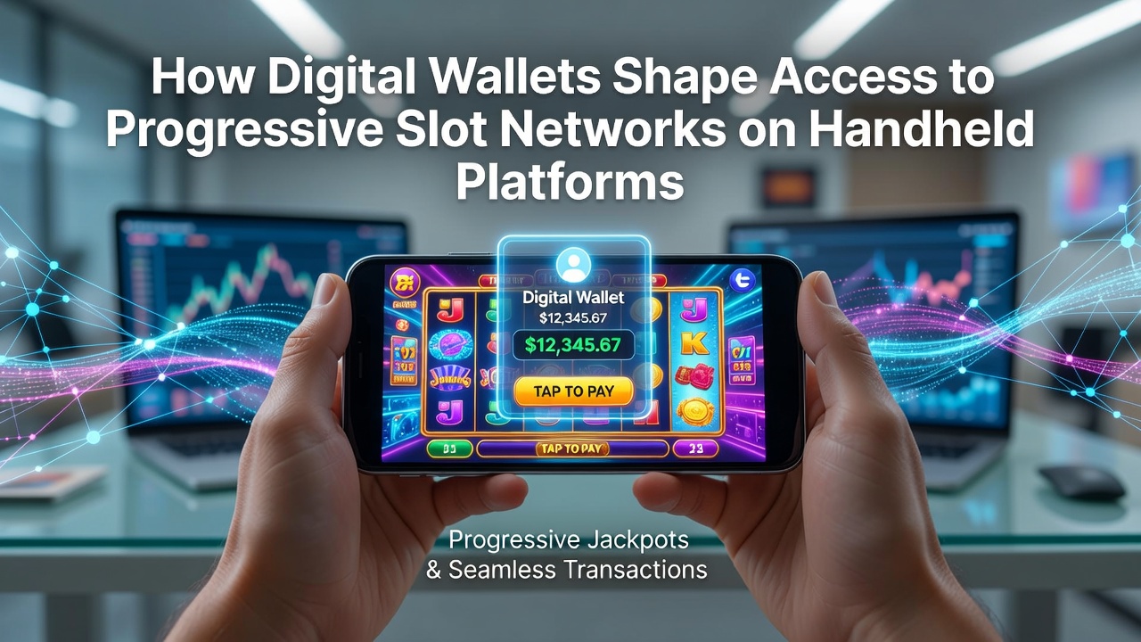 Digital wallet interface on a smartphone showing seamless connection to progressive slot networks