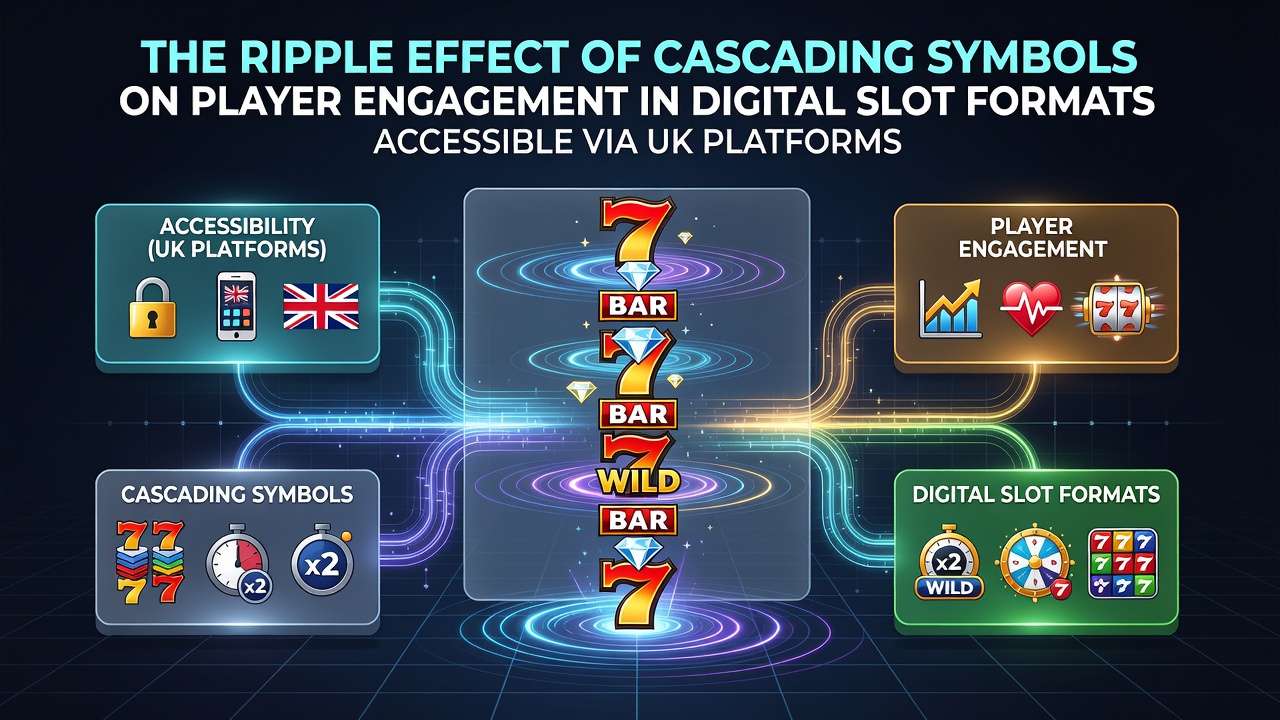 Digital slot interface showing cascading symbols in action on a UK gaming platform