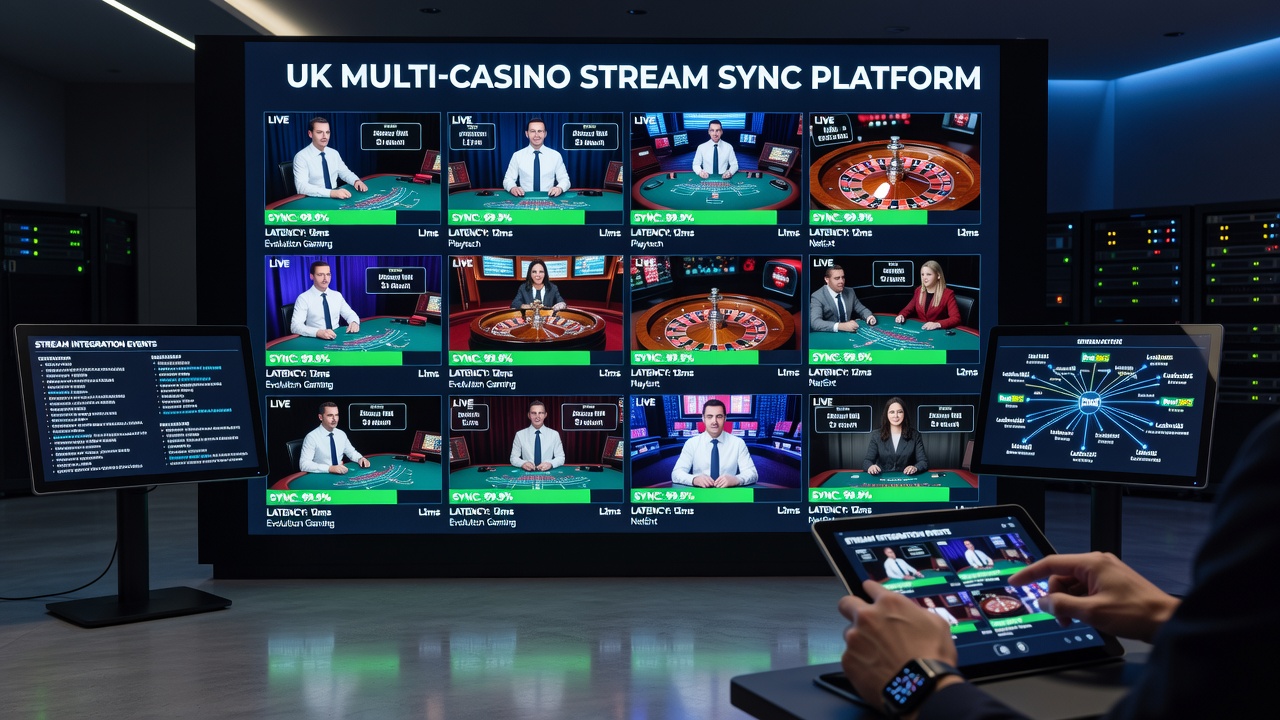 Diagram illustrating live stream routing between casino sites and provider servers