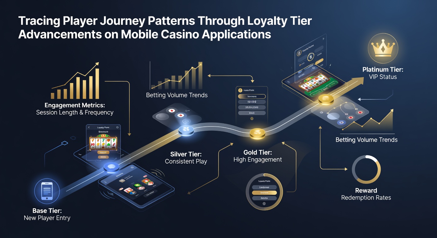 Analytics dashboard displaying player journey patterns and loyalty tier statistics on a mobile casino platform